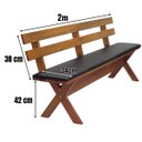 Ver imagem 6 de Conjunto Mesa Madeira Maciça para Churrasco Mel + 4 Bancos Estofados Preto