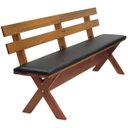 Ver imagem 4 de Conjunto Mesa Madeira Maciça para Churrasco Mel + 4 Bancos Estofados Preto