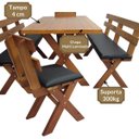 Ver mais imagens de Conjunto Mesa Madeira Maciça para Churrasco Mel + 4 Bancos Estofados Preto