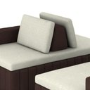 Ver imagem 7 de Sofá Ilha Modular com Puff Encosto Removivel 2,45m Linho e Sintético Bordado Kauai