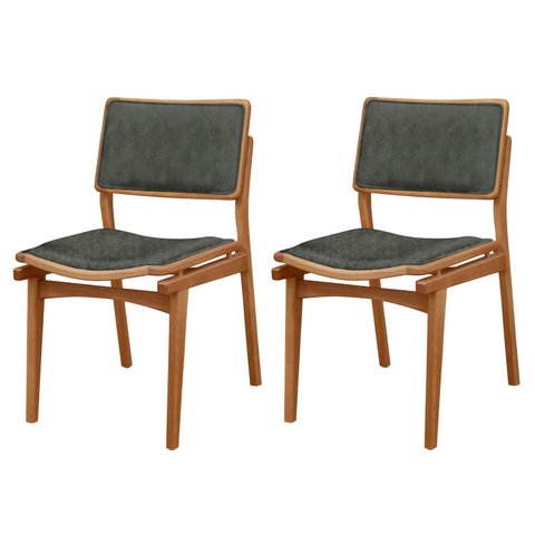 Conjunto com 2 Cadeiras em Madeira Eloa