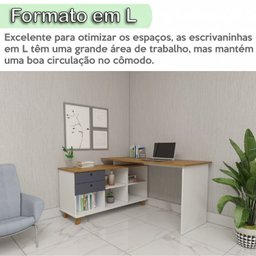Kit 2 Peças 1 Escrivaninha Gold com 1 Estante Star - 13