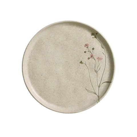 Prato de Sobremesa de Cerâmica Stoneware Campestre 21,5cm 1 Peça - Porto Brasil