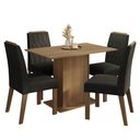 Ver imagem 2 de Conjunto Sala de Jantar Tampo de Madeira 4 Cadeiras Rustic/Oxford Romã Madesa