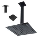 Ver imagem 1 de Ducha Chuveiro Preto Fosco Inox 20x20 Suporte Quadrado Teto Luxo Piscina Banheiro Area Externa