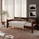 Ver imagem 1 de Sofá Cama Solteiro com Colchão 3 Lugares Madeira Maciça