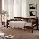Ver imagem 2 de Sofá Cama Solteiro com Colchão 3 Lugares Madeira Maciça