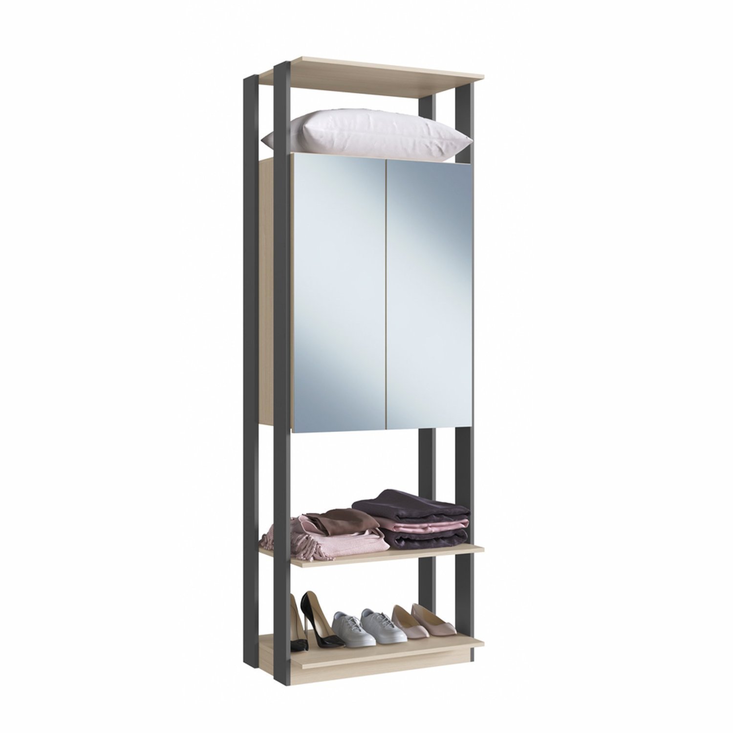 Módulo Closet com Espelho 2 Portas Clothes Be Mobiliário - 2