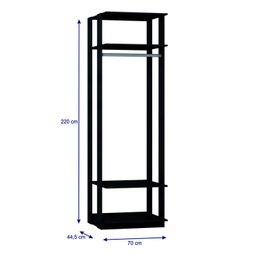Módulo Closet com Cabideiro 2 Prateleiras Clothes  - 3
