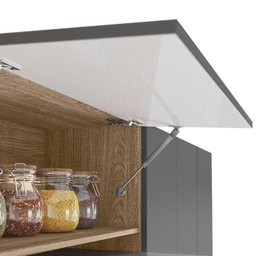 Cozinha Compacta Pepper com Balcão Carvalho/Chumbo - Nicioli - 5