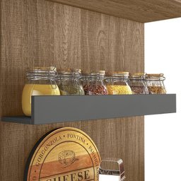 Cozinha Compacta Pepper com Balcão Carvalho/Chumbo - Nicioli - 4