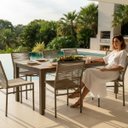 Ver imagem 4 de Kit 8 Cadeiras Corda Náutica Lari Empilhável em Aluminio Bege