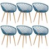 Kit 6 Cadeiras Clarice Nest com Apoio de Braços - Sidera - Azul Petróleo - 1