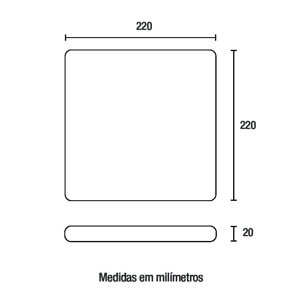 Painel De Led Blumenau Frameless Quadrado Sobrepor/Embutir 32W Bivolt 6500K Luz Branca - 4