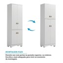 Ver imagem 4 de Armário Multiuso 4 Portas 61,7cm 100% MDF Pupilo Espresso Móveis Branco/Brilho
