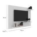 Ver imagem 3 de Painel para TV até 42 Polegadas 110cmx90cm Prateleira Denver Branco