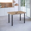 Ver imagem 1 de Mesa de Jantar 4 Lugares Retangular Base Pintura Tampo de MDP/BP Marrom/Mel
