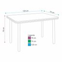 Ver imagem 3 de Mesa de Jantar 4 Lugares Retangular Base Pintura Tampo de MDP/BP Marrom/Mel