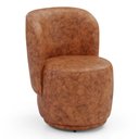 Ver imagem 3 de Poltrona Decorativa com Puff Orgânico Molly Couríssimo Caramelo - Desk Design
