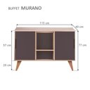 Ver imagem 3 de Aparador Murano Retrô 2 Portas MDP 115cm Carvalho e Grafite Mercado Das Prateleiras