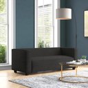 Ver imagem 1 de Sofá Namoradeira Amsterdam 1,40m Veludo Preto - Inova Decorações