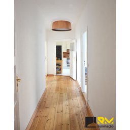 Plafon Redondo Madeira 50cm Mel - 3