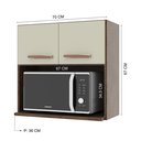 Ver imagem 4 de Armário Aéreo Modulado para Microondas Fidelitá LISBOA70CM 2 Portas Noce/Off-White