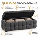 Ver imagem 5 de Recamier Baú Cama Quenn 158cm Banco Puf Estofado Bouclé Boss:Cinza Escuro/Bouclé