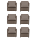 Ver imagem 1 de Kit 6 Poltronas Decorativa Reforçada Recepção Clinica Salão Suede Capuccino