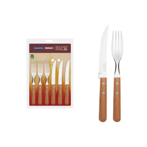 Jogo de Talheres Tramontina Churrasco Natural 12 Peças