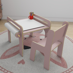Mesa e Cadeira Infantil Educativa Evolutiva Montessori -cool - Sal Rosa - 5