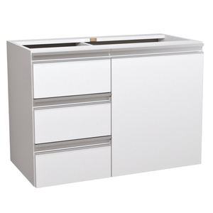 Balcão Móvel Gabinete Mdf para Banheiro sem Tampo 60cm Esquerdo