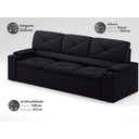 Ver imagem 1 de Sofá com Porta Copos Retrátil e Reclinável Pop 2,05m Velosuede Preto - Netsofas
