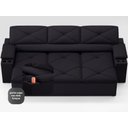 Ver imagem 4 de Sofá com Porta Copos Retrátil e Reclinável Pop 2,05m Velosuede Preto - Netsofas