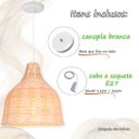 Ver imagem 5 de 2 Pendente de Vime Fibra Natural em Rattan E27 Quarto Nat13