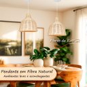 Ver imagem 2 de 2 Pendente de Vime Fibra Natural em Rattan E27 Quarto Nat13