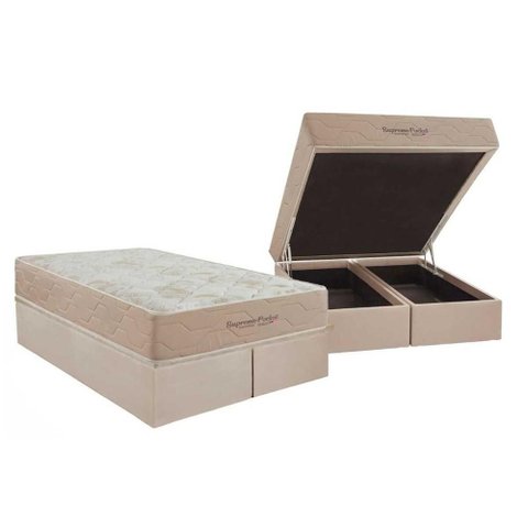Conjunto Box Baú Queen: Colchão Molas Inovaflex Ensacadas Supreme+base Crc Corano Clean (158x198)