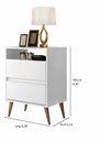 Ver imagem 2 de Mesa de Cabeceira Estilo Retrô Pés Palito 2 Gavetas Lotus - Branco - Comprar Moveis em Casa