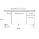 Ver imagem 4 de Balcão Gabinete de Pia Gabriela 4 Portas 1 Prateleira MDP 145cm Preto