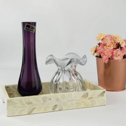 Bandeja Decorativa Retangular de Madrepérola - 24x13cm MEK - 4