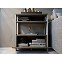 Ver imagem 2 de Aparador Multifuncional com Porta Basculante Mesinha,  Sala, Cozinha. Cor: Branco e Cinza