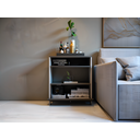 Ver imagem 4 de Aparador Multifuncional com Porta Basculante Mesinha,  Sala, Cozinha. Cor: Branco e Cinza