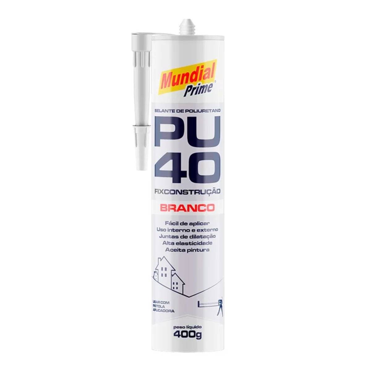 Kit 12 Silicone Selante Pu 40 Mundial Prime 400g Branco - 2