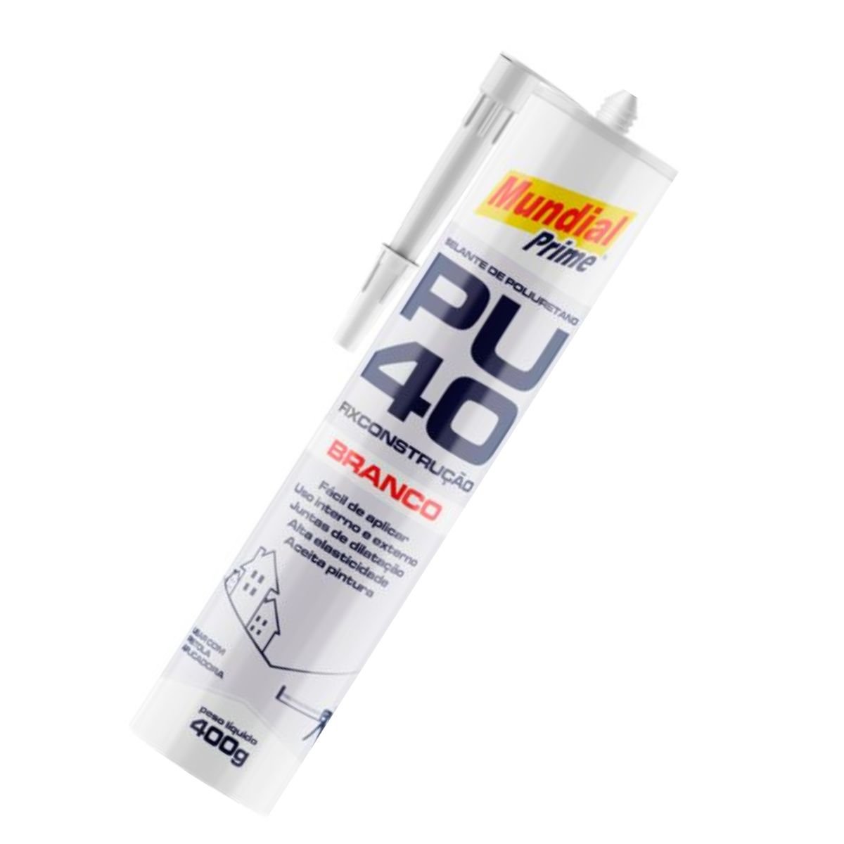 Kit 12 Silicone Selante Pu 40 Mundial Prime 400g Branco - 4