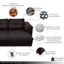 Ver imagem 3 de Sofá Retrátil Manual Sala de Estar Nolan Bipartido 215cm Conforto Premium em Couro Wine Vinho G58 -
