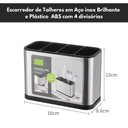 Ver imagem 5 de Kit Cepo Suporte de Facas e Escorredor Porta Talheres Inox