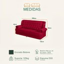 Ver imagem 3 de Sofá 2,00m 3 Lugares Suede Filadélfia Vermelho
