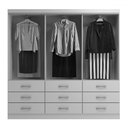 Ver imagem 4 de Guarda-roupa Casal Honduras 3 Portas 9 Gavetas Branco - Pnr Móveis