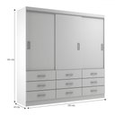 Ver imagem 5 de Guarda-roupa Casal Honduras 3 Portas 9 Gavetas Branco - Pnr Móveis