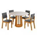 Ver imagem 1 de Mesa de Jantar 4 Lugares Darina Mel/Blonde/Cinza - Viero Móveis